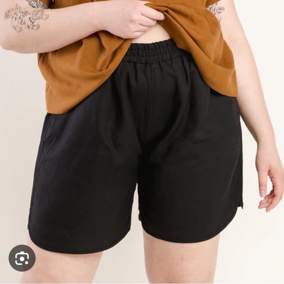 Tradlands Pants - Tradlands Glenn Long Short Linen Black Women’s Size Small